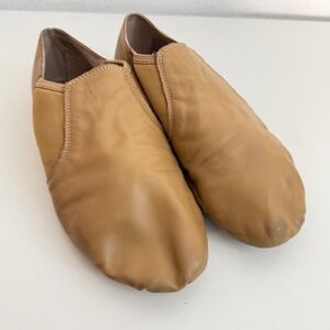 Balera B80 Tan Leather Slip On Jazz Shoes Dance Split Sole Size 8.5AD W